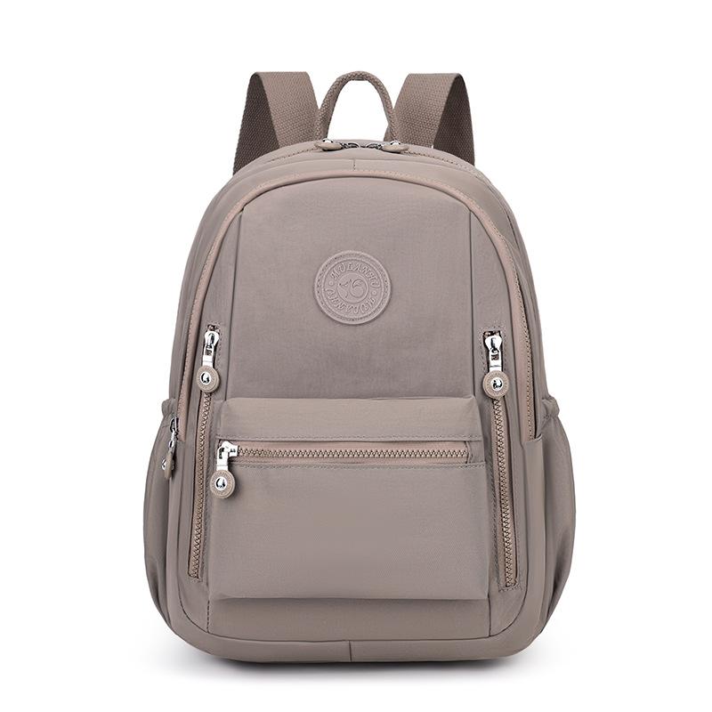Solid Color Backpack Nylon Women's Backpack Travel Schoolbag