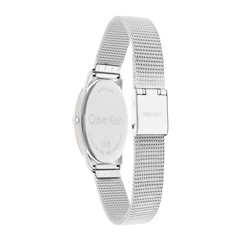 Calvin Klein Ewige Serie Uhr Quarzwerk Edelstahlarmband Weißes Zifferblatt Damenuhr Erhältlich Geschenkbox Einfache Stahlkette 25200157