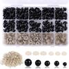 Black Safety Eyes Set (6-12mm) with Washers for Dolls & Toys