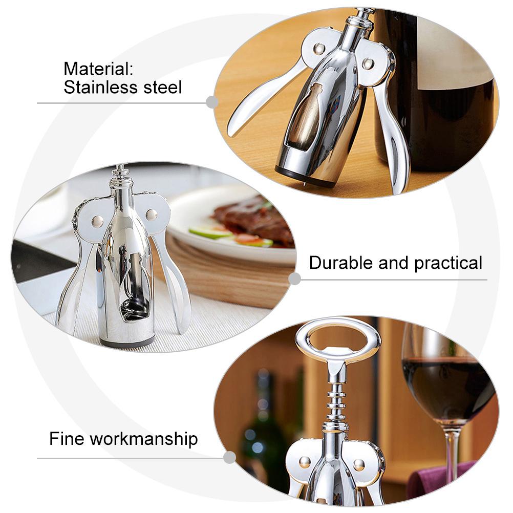 Stainless Steel Wine Opener, Heavy Duty Corkscrew Set For Home Bar, Ideal Graduation Retirement Gift For Men Women, Easy To Use Professional Sommelier
