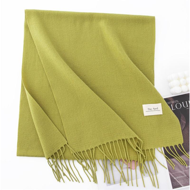 Sciarpa da Donna in Finto Cashmere Tinta Unita con Frange Morbida Calda Stola Avvolgente per Autunno Inverno Outfit Quotidiano Casual