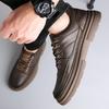 Men's shoes summer 2025 new low-top casual leather shoes lace-up soft-soled British low-top Martin boots tide 2025