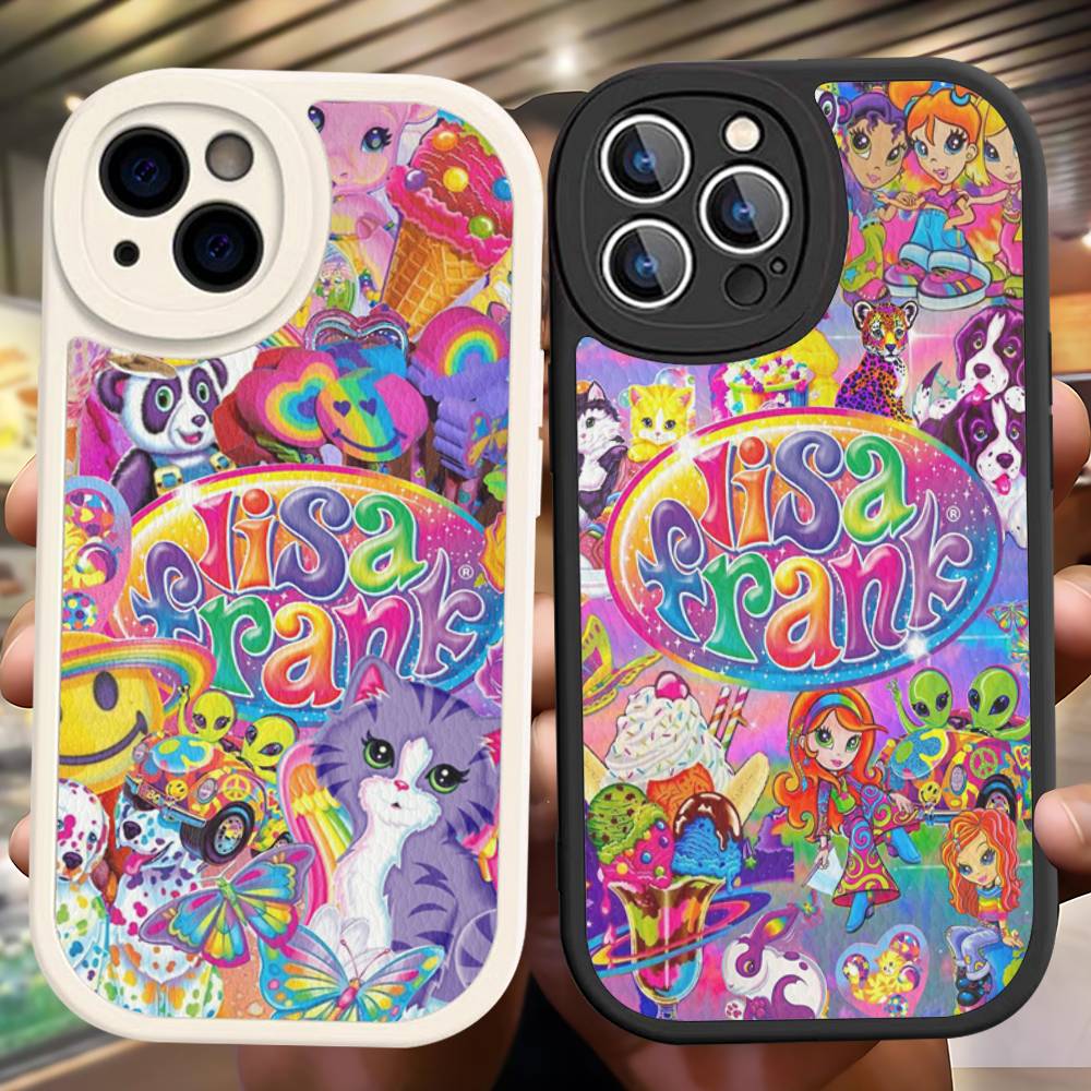 Lisa Frank Art For IPhone 16 15 14 16E 13 12 11 Pro Max Plus Phone Leather Case