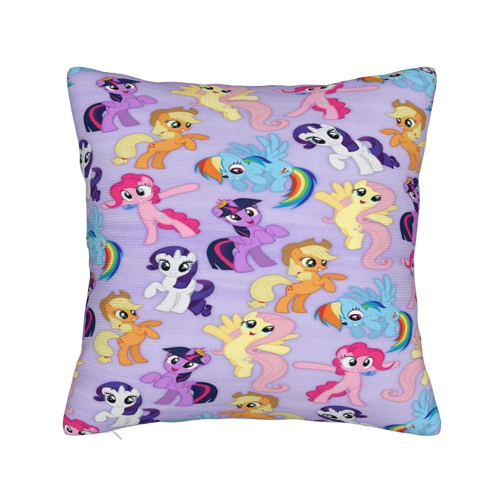 Cute M-My Cartoon P-Pony L-Little Pillow Cover Rainbow Novelty Pillow Case For Sofa Home Decor Soft Pillowcases Gift
