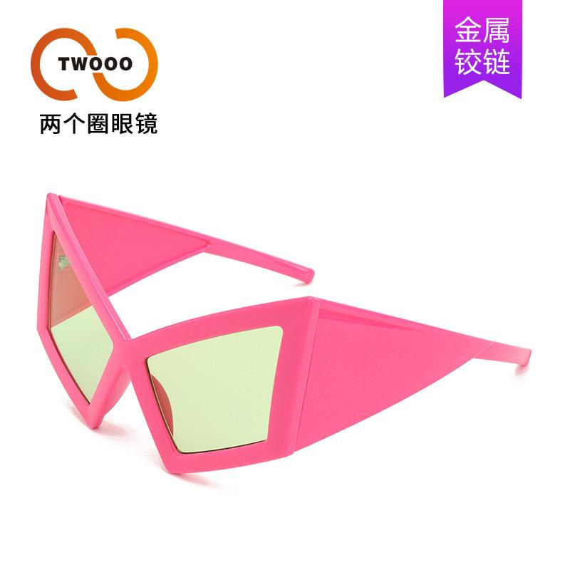 Zwei Kreise, Brille mit Zukunftstechnologie, personalisierte Lokomotiv-Wind-Sonnenbrille mit großem Rahmen, übertriebene moderne Sonnenbrille T1197