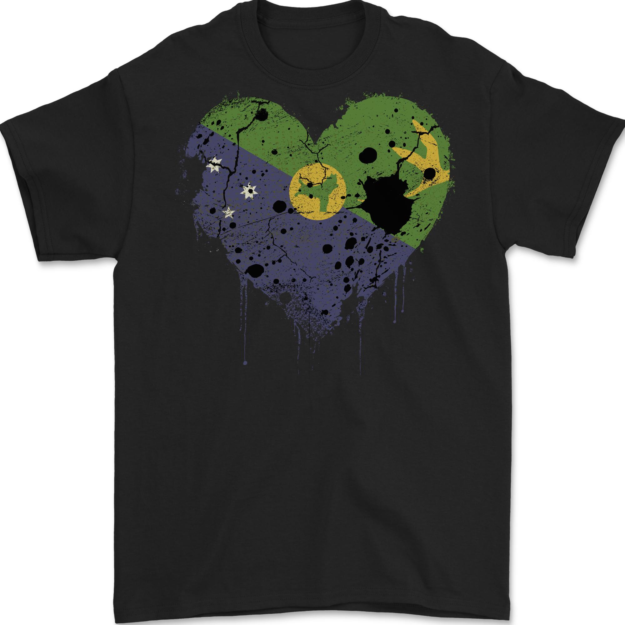 Love Flag Christmas Islands Football Unisexs TShirt 100 Cotton S