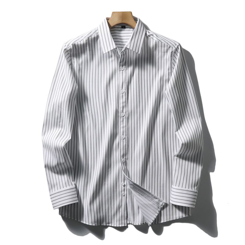 Cut the Tag Off Overplus Order Anti-Wrinkle Non-Ironing Vertical Stripes Shirt Men's Spring and Autumn New Business Casual Lapel Long Sleeve Shirts