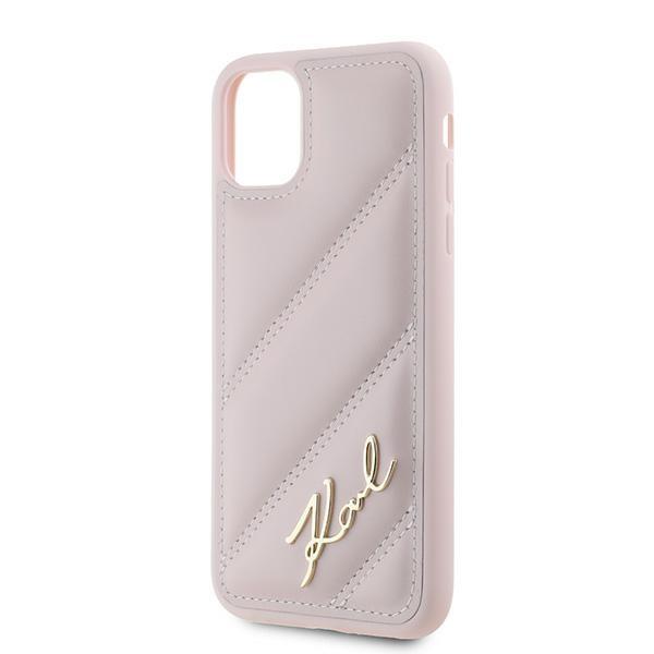 Karl Lagerfeld Klhcn61Pqdsmgp Iphone 11 / Xr 6.1 Różowy/Pink Hardcase Diagonal Quilted Script