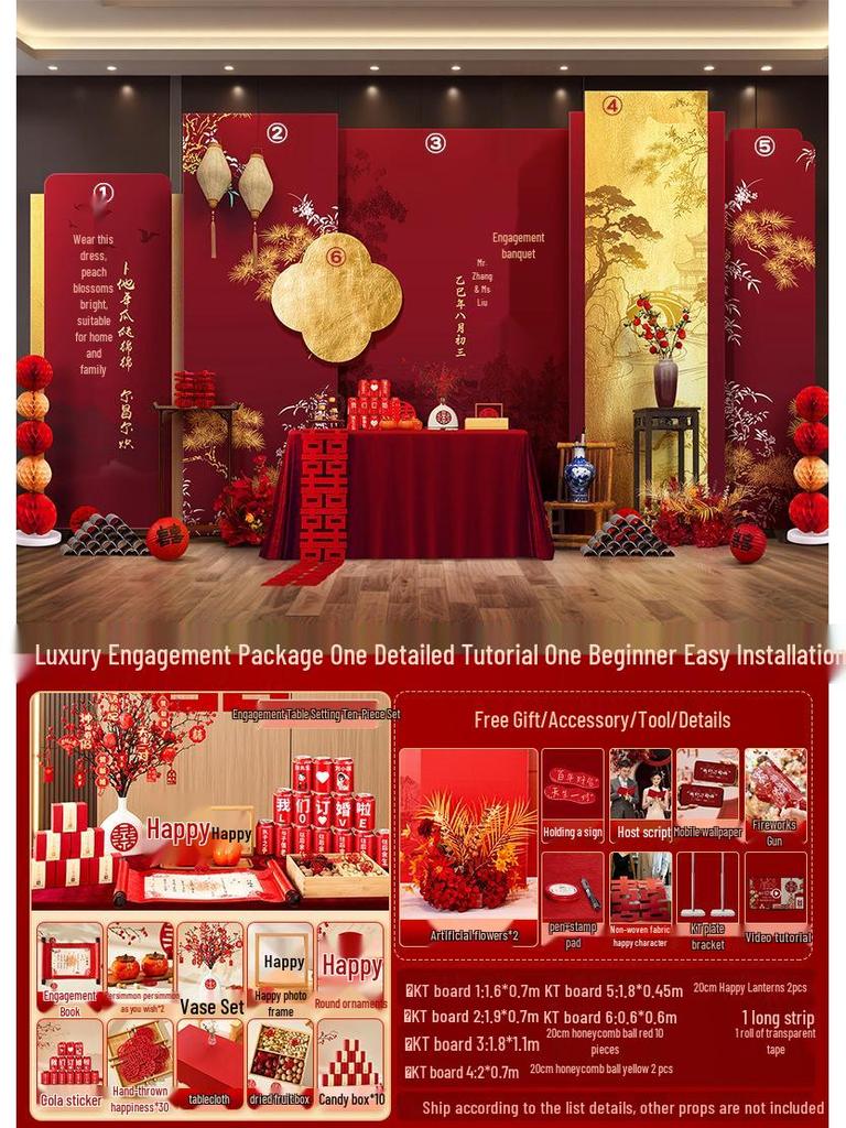 Celebrity Engagement Banquet Decoration Set - High-End Hotel Table and Home Decorative Supplies