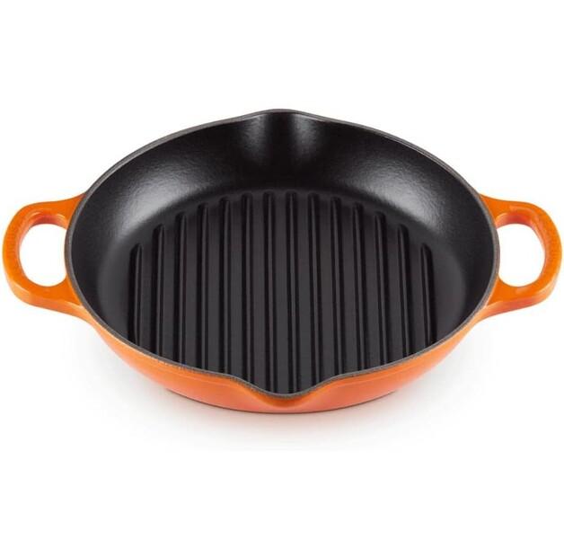 Чугунная сковорода-гриль высокая круглая Le Creuset красная 25 см (20208250900422)