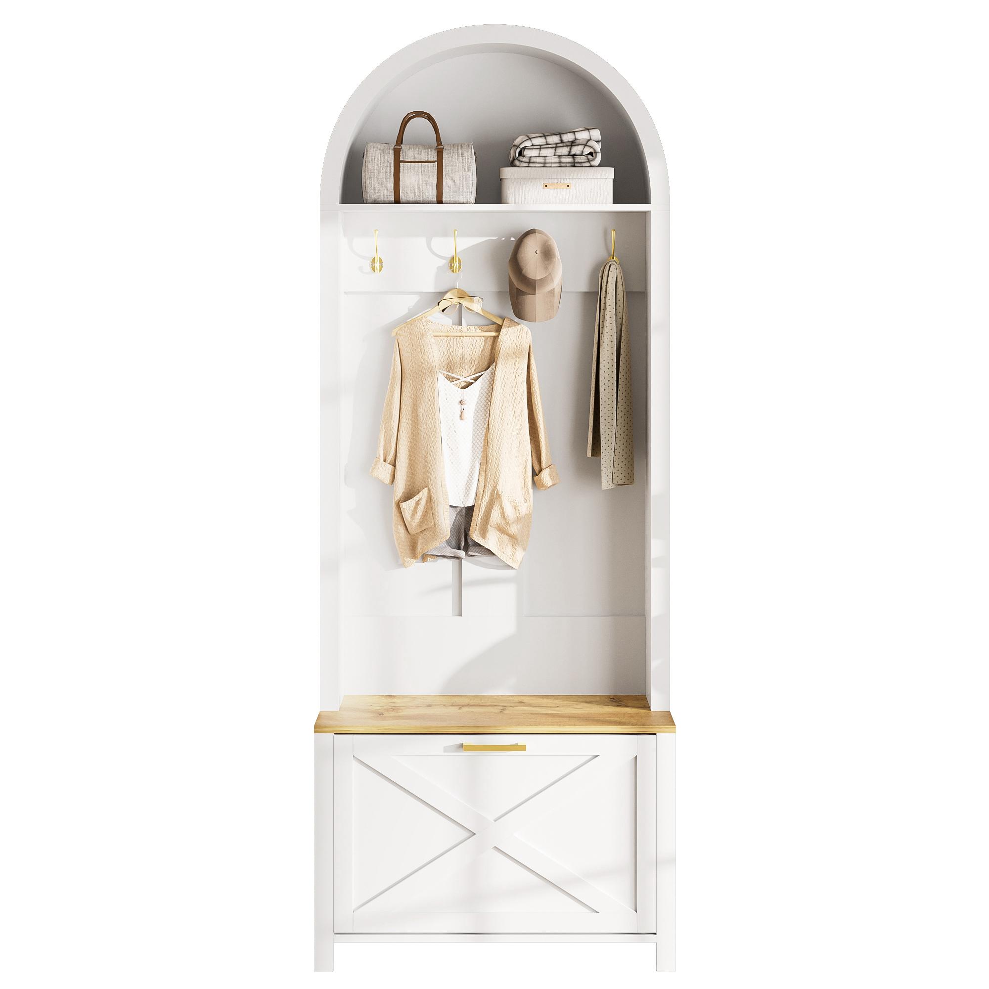 Multifunctional Coat Cabinet with Shoe Rack