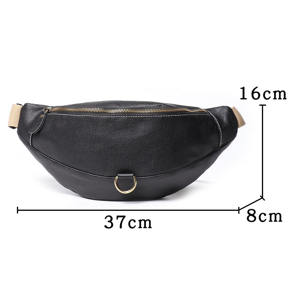 Men'S Genuine Leather Breast Bag First Layer Leather Casual Versatile Messenger Bag Large Capacity Mobile Phone Bag Men'S Bag