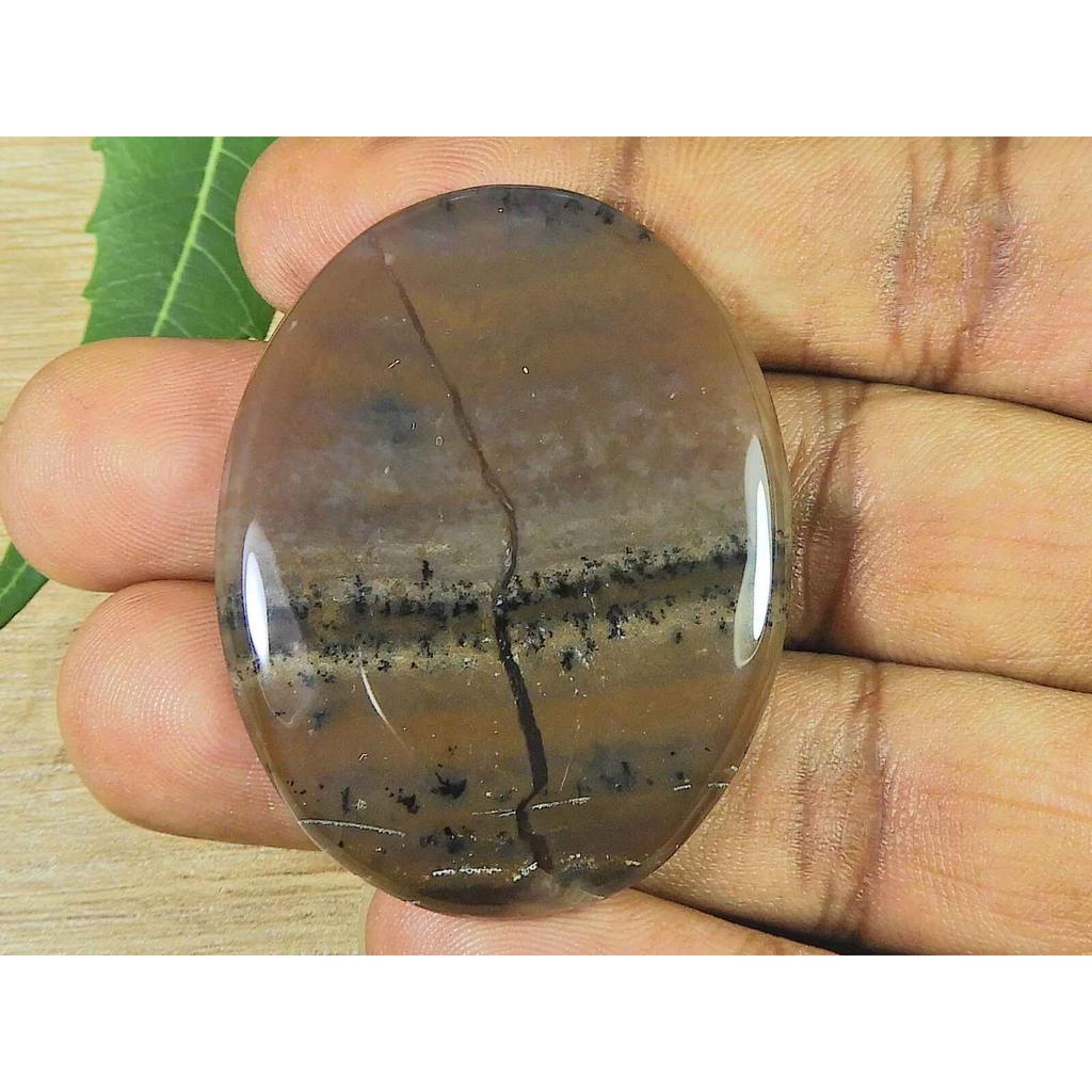 37X47X05MM Natural Honey Dendrite Oval Shape Cabochon Loose Gemstone 77Cts. SK-3457