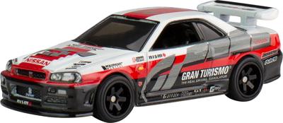 Hot Wheels Pop Culture Gran Turismo Nissan Skyline Vehicle for Ages 3 and HKC28 - GT-R (BNR34) Toy, Red, Up,