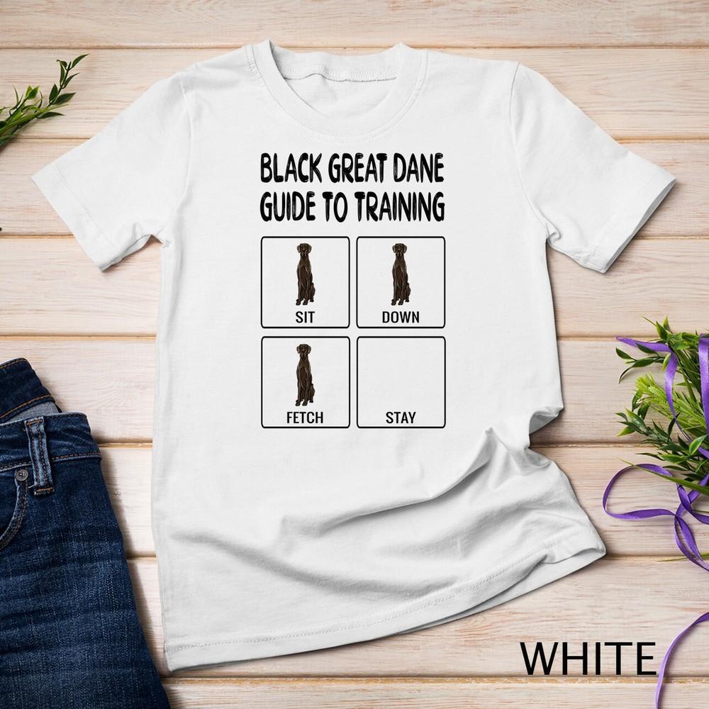 

Black Great Dane Guide To Training Dog Obedience Unisex T-shirt L