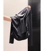 Korean Style Faux Two-Piece Long-Sleeve Shawl T-Shirt for Women - Spring/Autumn Layering Top