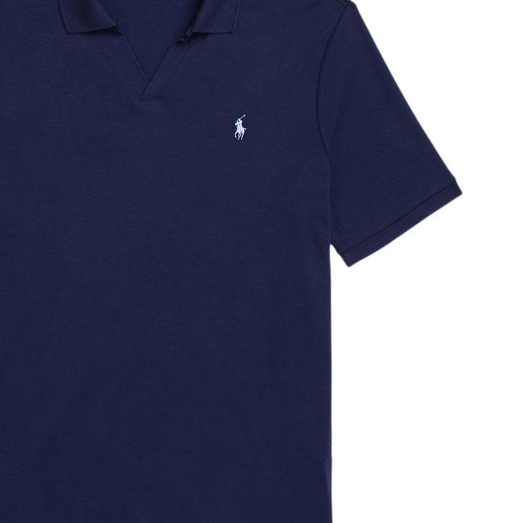 Polo Ralph Lauren Solid Color Small Pony Embroidered Loose Casual Short Sleeve Polo Shirt Men Tops Elegant-Dark-Blue MNPOKNI1N822833-400