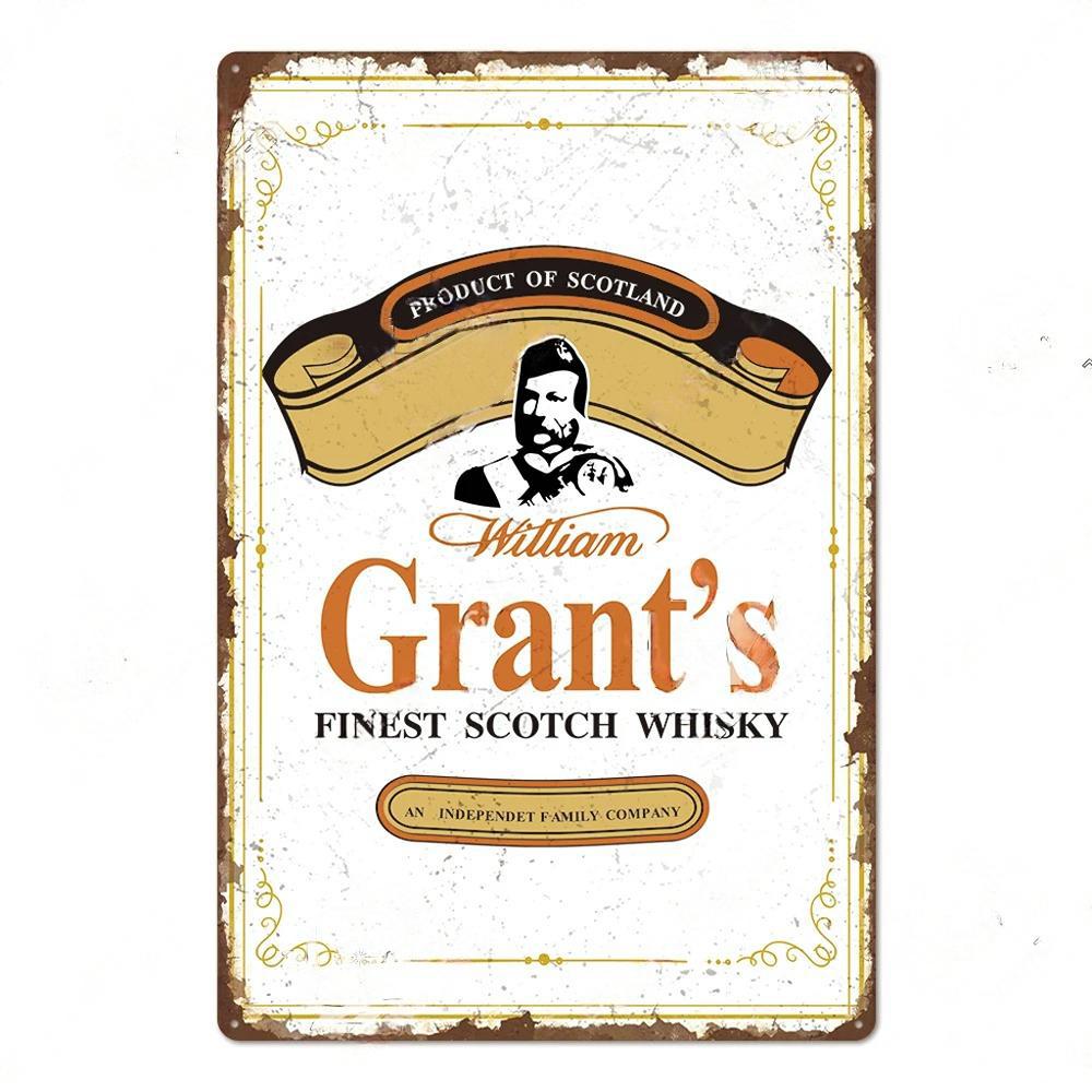FJ Whisky Affischer Plakett Vintage Metallplåt Dekor Metallskyltar Pin Up-flicka Retro Väggdekoration för Bar Klubb Pub