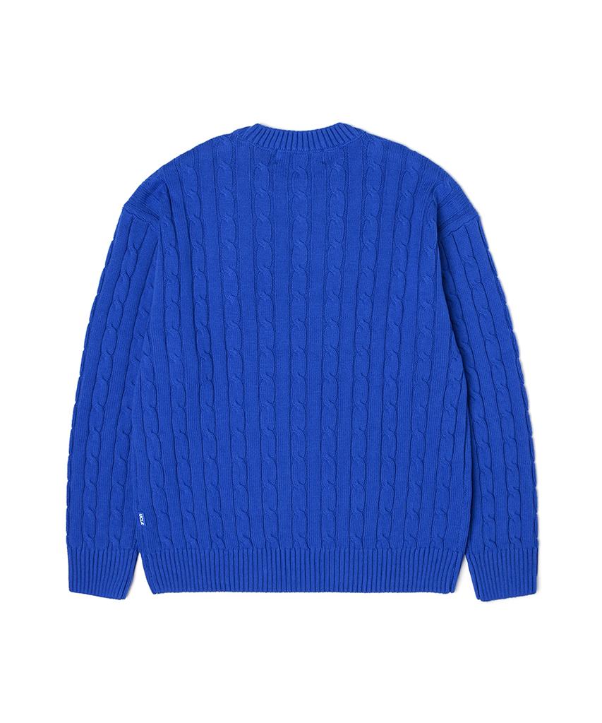 UCLA Unisex Round Neck Cable Knit [Blue](Uzalk8A_43)
