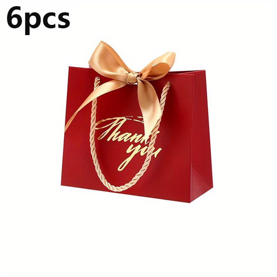 6pcs Thank You Gift Paper Bag Pink White Red Black Gift Packaging Bag for Wedding Bridal Shower Birthday Bachelor Party JXB