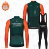 Winter Fleece Cycling Set Long Sleeve Bib Pants Thermal Outdoor Bike Wear Road Mountain Biking