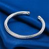 Charming 925 Sterling Silver Exquisite Sparkling Open Bangle for Women, Fashionable Wedding Party Jewelry
