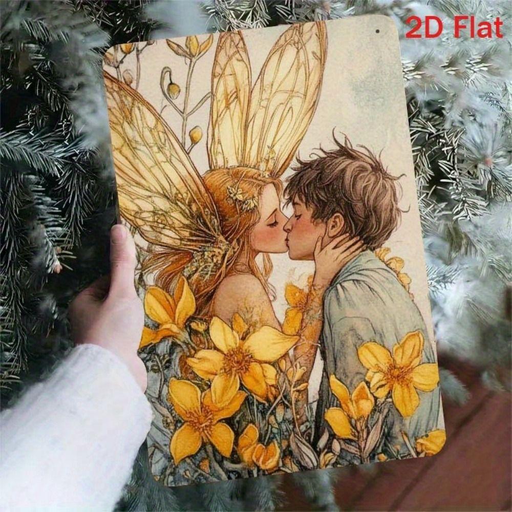 Vintage Metal Tin Sign Bird Feeding Chicks on Flowers Florist Decor For Living Room 20x30cm