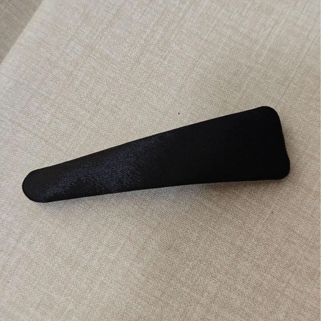Denim Vintage Geometric Oval Hair Clip - Versatile Solid Color BB Clip for Bangs and Flyaways