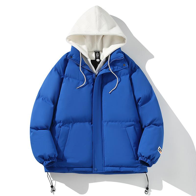 

Поддельная двойка с капюшоном, хлопковая одежда, зимний парный стиль, с капюшоном, свободная, утолщенная хлопковая одежда, теплая зимняя одежда, хлебная одежда, хлопковая одежда 3XL [Recommended weight: 188-208]