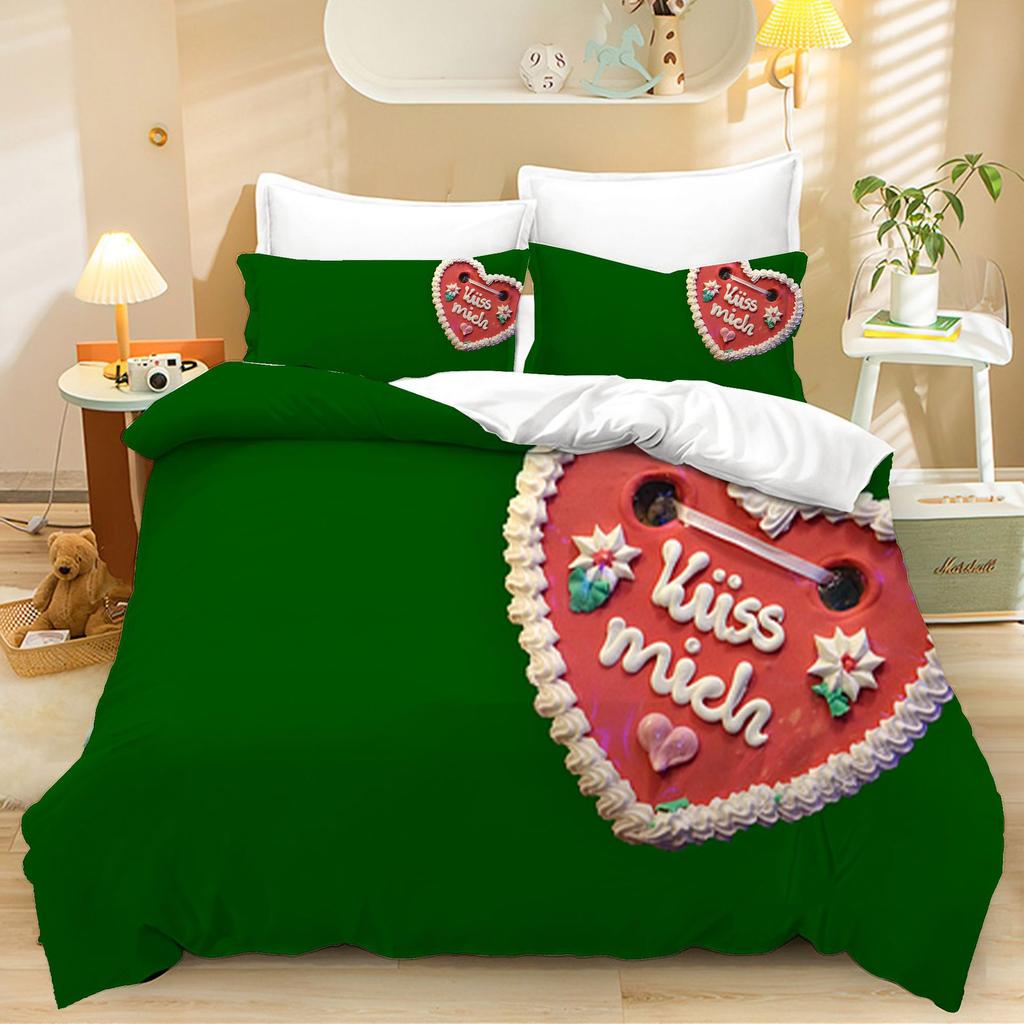 3D Valentine's Day Duvet Cover 2/3 Pieces Romantic Love Bedding Set AU/DE/EU Full Size Luxury Duvet Cover Polyester Soft Couple Cover