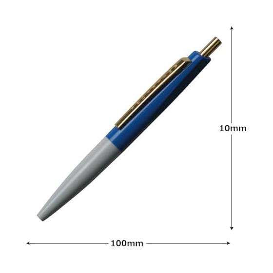 Anterique Oil-Based Ballpoint Pen, 0.5mm Mini Pen, Danube Blue x Pearl Gray, BP10-DBXPG, Compact, 10cm Length, Smooth Oil-Based Ink