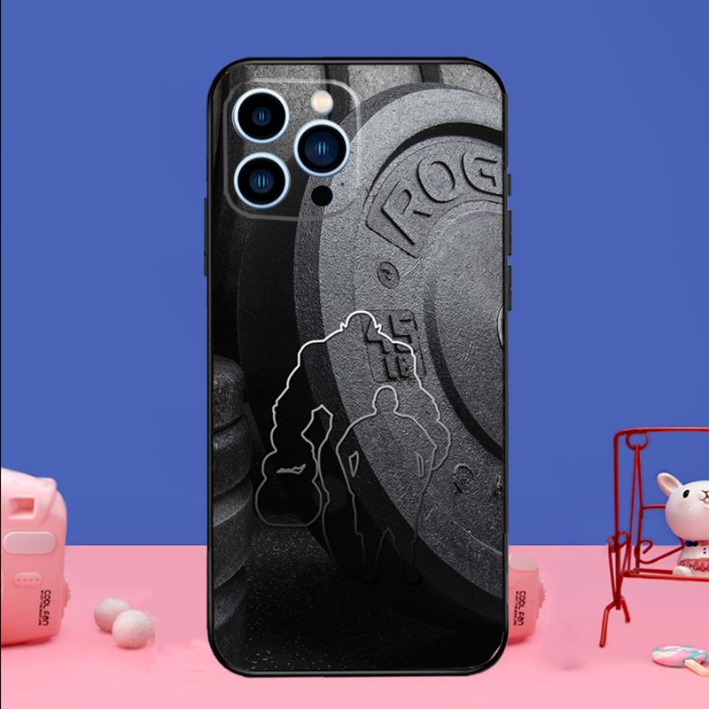 

Bodybuilding Gym Fitness Phone Case For iPhone 16 15 13 11 12 14 Pro Max 13 12 mini XR 15 16 Plus 16e Bumper Cover iPhone 16 Pro
