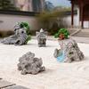 2 szt. Miniaturowa kamienna statua Żywiczne modele sztucznych skał do materiałów do dioram Krajobraz z miniaturowymi pociągami Kolejowy stół piaskowy Akcesoria do ogrodu zen