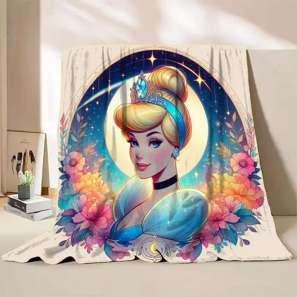 Disney Cinderella Flannel Thin Blanket.Four Season Blanket. Travel Picnic,for Sofa,Beds,Living Rooms,Fluffy Blanket Gifts
