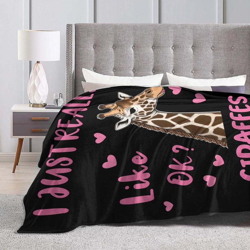 VIKAMA Giraffe Blanket - Soft Plush Grassland Animal Bedding Blanket - Home Decoration, Warm Nap Blanket, Sofa Blanket