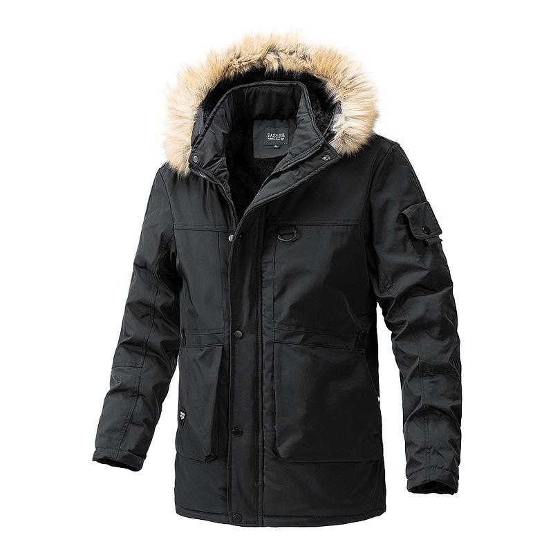 Men's Winter Korean Style Mid-Length Thickened Cotton Jacket
