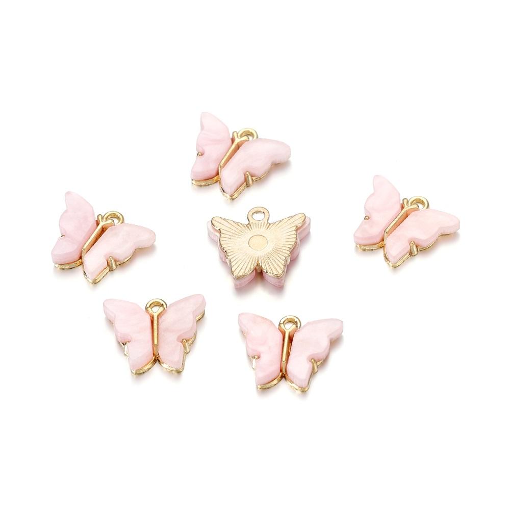 10pcs/lot Colorful Resin Butterfly Charms Pendant Enamel Metal Small Charms Necklace Bracelet For DIY Jewelry Making Accessories