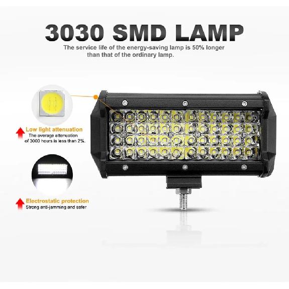 For Truck Driving Offroad Boat Car Tractor 4x4 SUV ATV 12V 24V 72W 144W Light Bar/Work Light Spotlight LED Light Bar