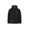 Evisu Seagull Badge Letter Pattern Hooded Zipper Down Jacket Unisex Outerwear Black 2EAGNM2NJ780LFPL