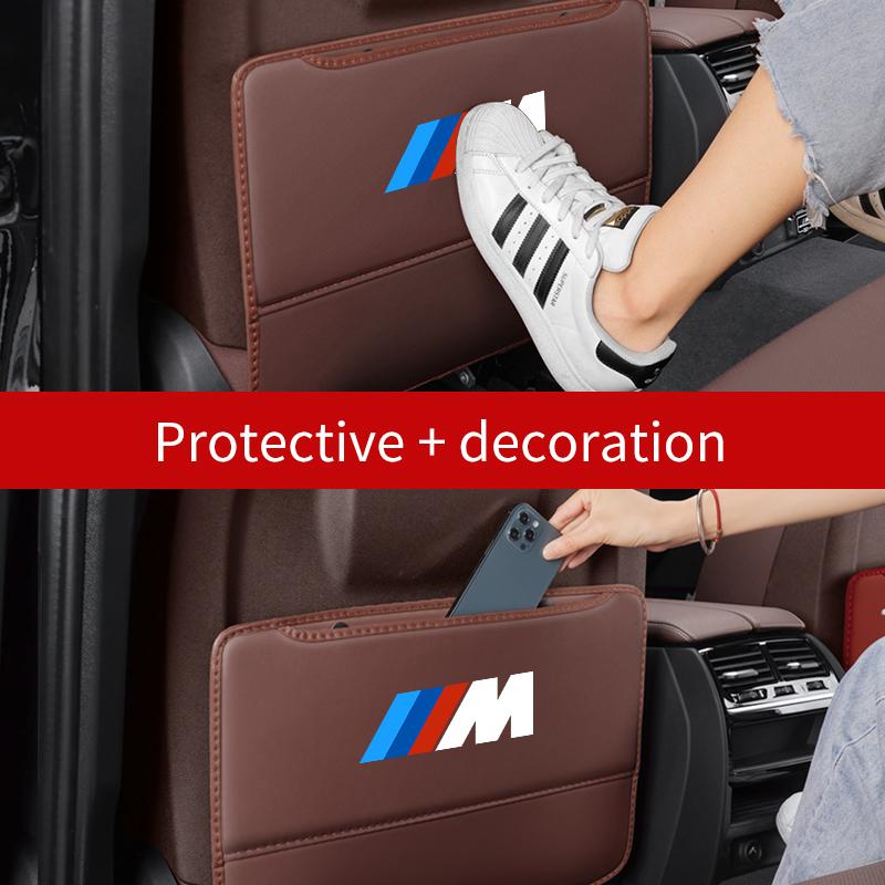 Car Seat Back Protection Anti-Kick Pad Rear Seat Organizer Storage Bag For BMW M3 M4 X1 X3 X5 JK40 X7 E39 E46 E60 E90 F10 F20 F30 F15