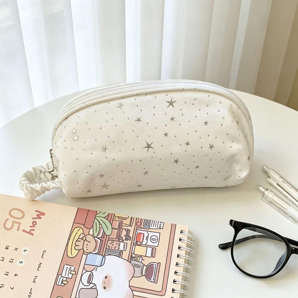 Multi-layer Pen Bag Shell-Shape Stationery Bag Multi-Compartment Pencil Pouch Gift
