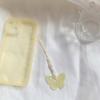 Y2k Girl Heart Butterflies Tassels Pendant Crystal Acrylic Bead Keychain Sweet Car Bag Accessory Phone Shell Pendant