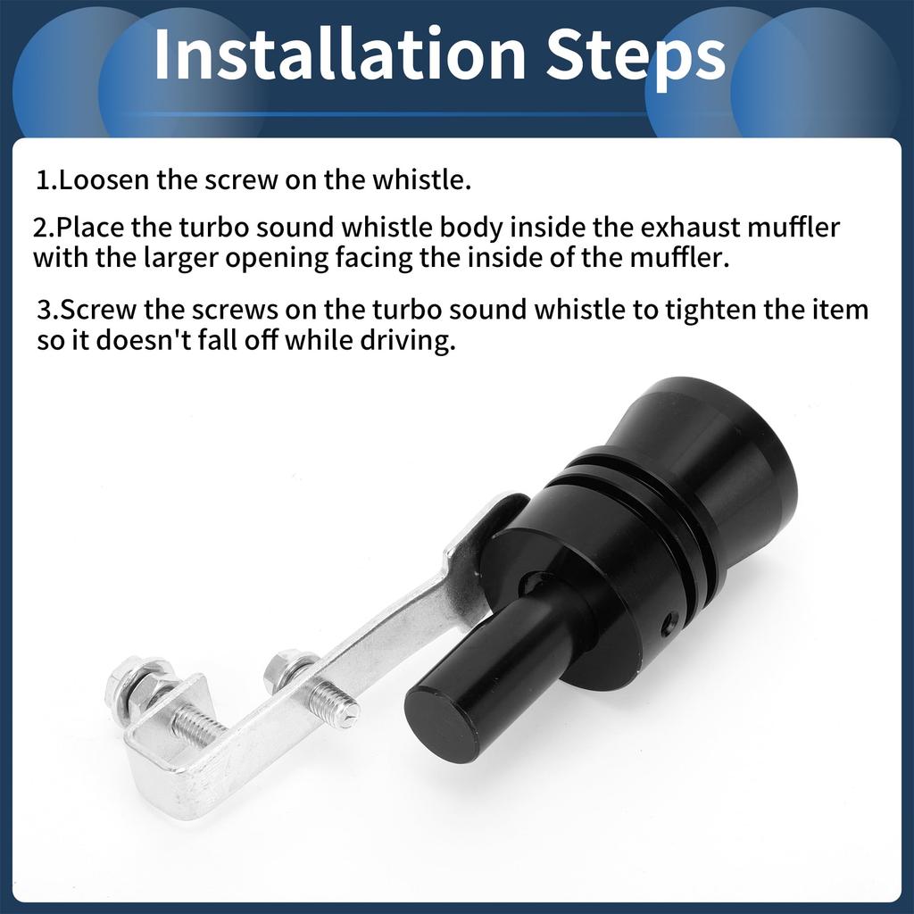 INFINAUTO Turbo Sound Exhaust Muffler Pipe Whistle Rear Tail Pipe XL Vehicle Bike Frame Manufacturer Aluminum Black 1 Set