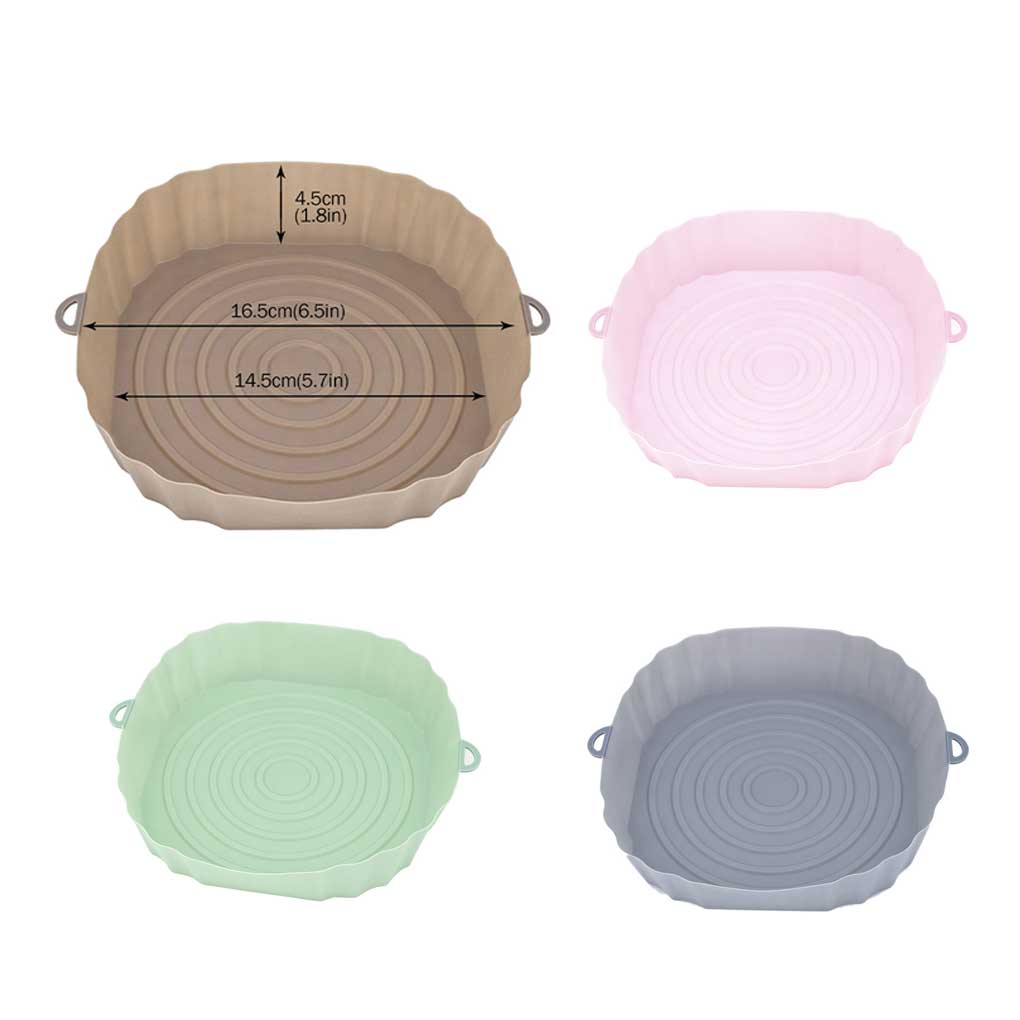 Air Fryer Silicone Tray Heats Resistant Food Baking Pan Oil-proof Reusable Oven Mat Bakeware Accessory for Kitchen Bakery