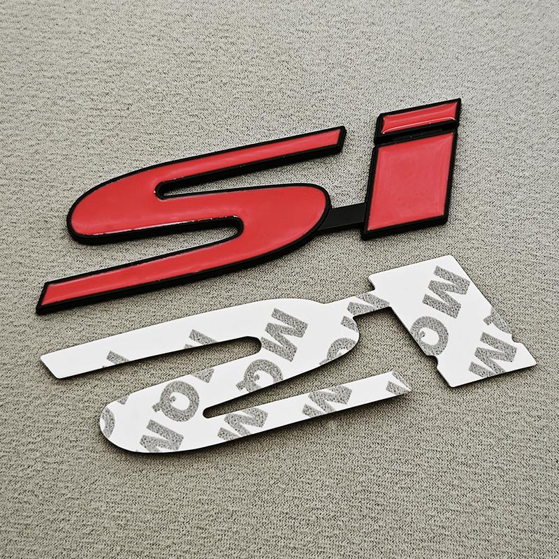 3D Metal Car Styling SI Logo Badge Chrome Sticker Front Grille Emblem For Honda Civic Accord Etc Automobile Accessories