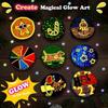 Wooden DIY coloring kit for children, handmade craft set with glowing decorations for holidays