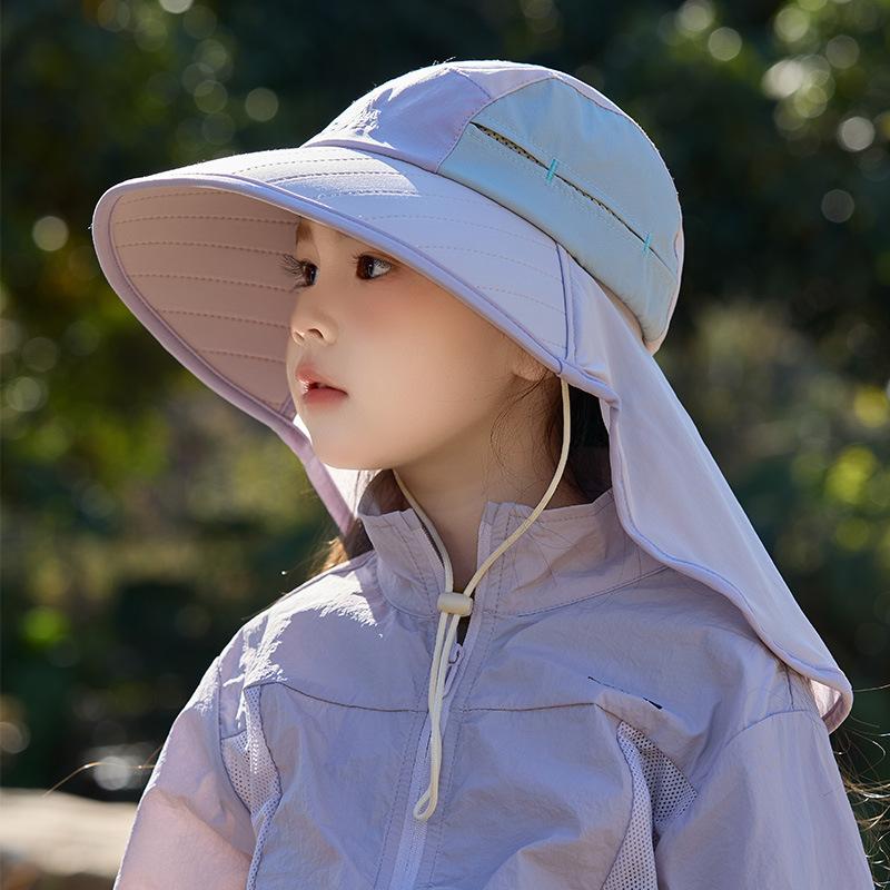 Kinder-Eimerhut Jungen und Mädchen Outdoor Sonnenschutz Schalhut Großer Schirm Kinder-Sonnenhut Sonnenhut