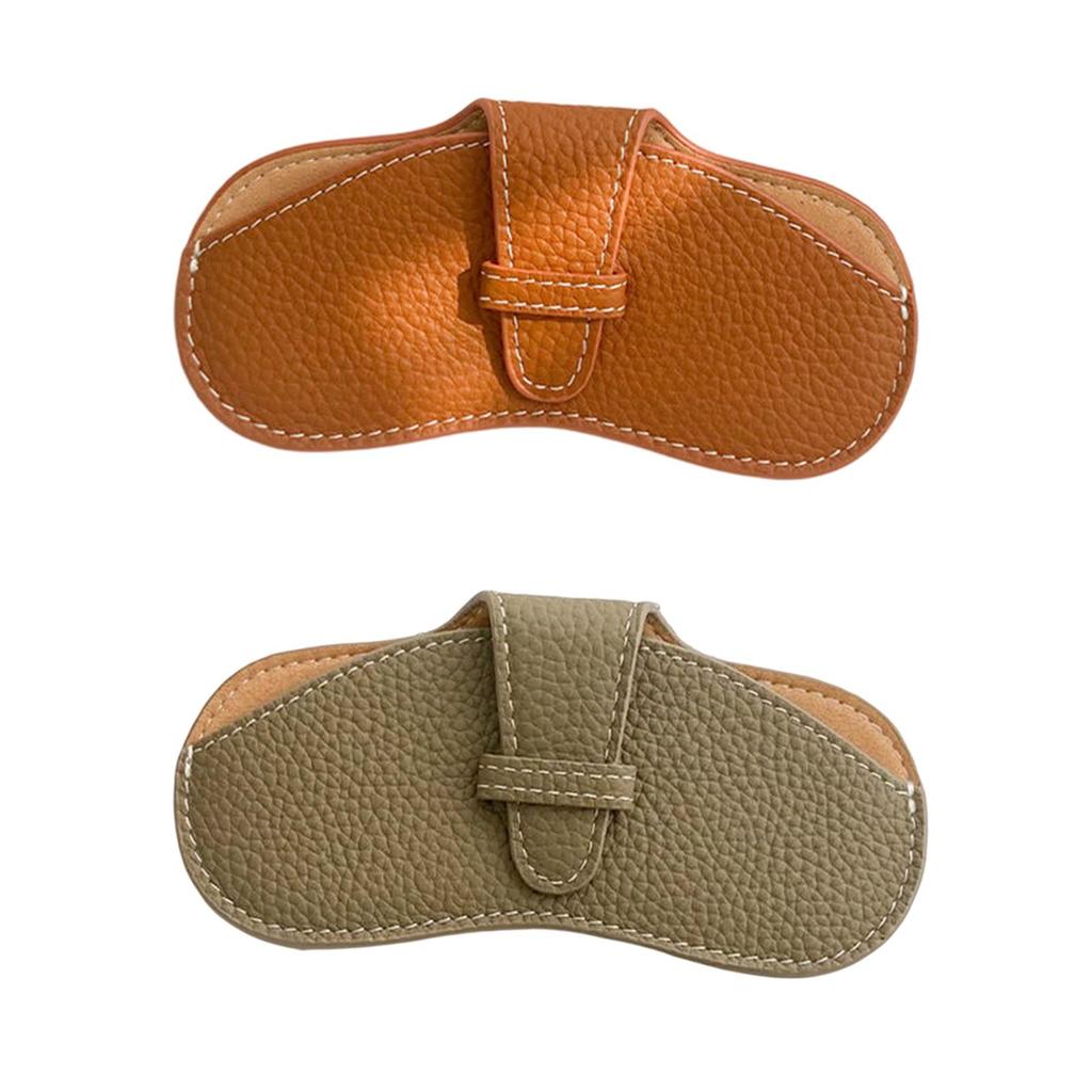 Soft Glasses Case Portable Fashionable Carrying Organizer PU Leather Eyeglass Pack for Hiking Traveling Unisex Outdoor Camping