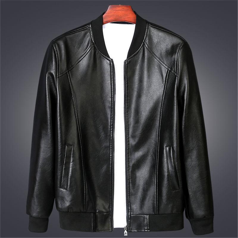 Podzim Zima Korejský Silný Pevný Kabát Muž Kapsa na zip Pro volný čas Plus Sametové topy Volná kožená bunda Móda Y2K Pánské oblečení