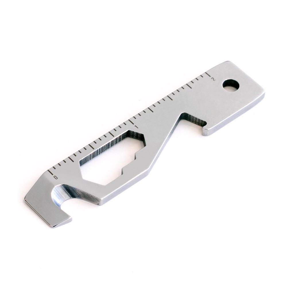 Inch/Metric 10 In 1 EDC Pocket Survival Tool Camping Screwdriver Bottle Opener Ruler Key Chain Outdoor Tools for Hiking Fishing
